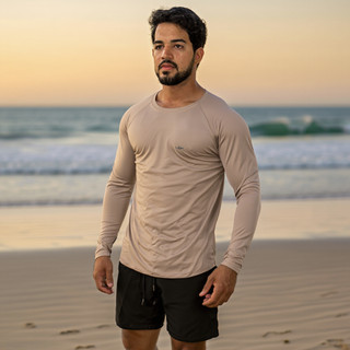 Camisa Térmica Proteção UV 50+ Segunda Pele Camiseta Malha Fria Unissex Manga Longa Praia Verão