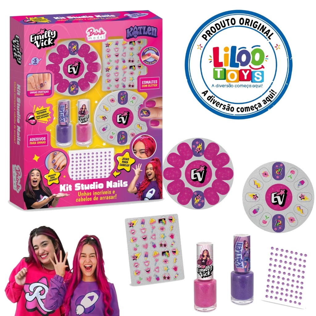 Kit Esmalte dos Rosas Emilly Vick e Katlen kit Studio Nails Brink Model
