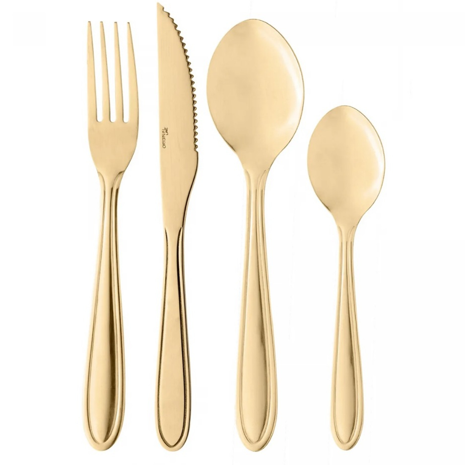 Lyor - Faqueiro 24 Peças Gastro Dourado Aço Inox em Oferta na Shopee