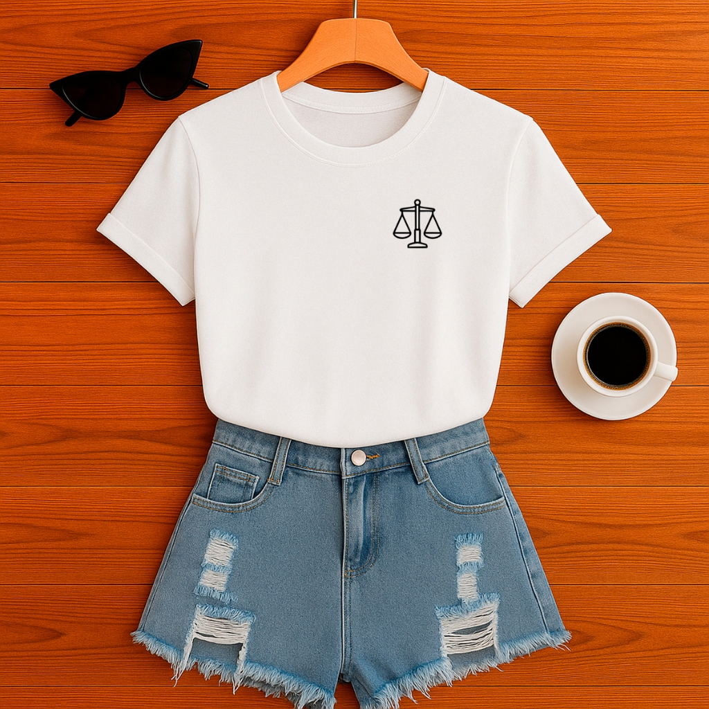 Blusinha T Shirt Baby Look Faculdade Direito Logo Advogado Camiseta 100% Algodão Várias Cores em Oferta na Shopee