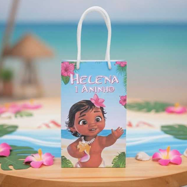 Sacolinha P MOANA BABY Personalizada Sacolinha Lembrancinha Aniversário MOANA PEGUE E MONTE
