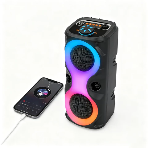Caixa de som Bluetooth Portátil Com Led RGB Portátil FM USB TWS 30W Para Praia, Festa ou Viagem