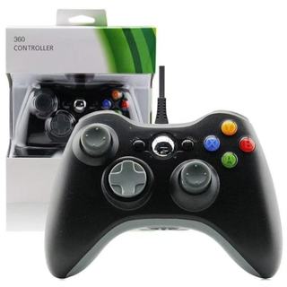 Controle com Fio USB para Xbox 360 e PC – Console Preto