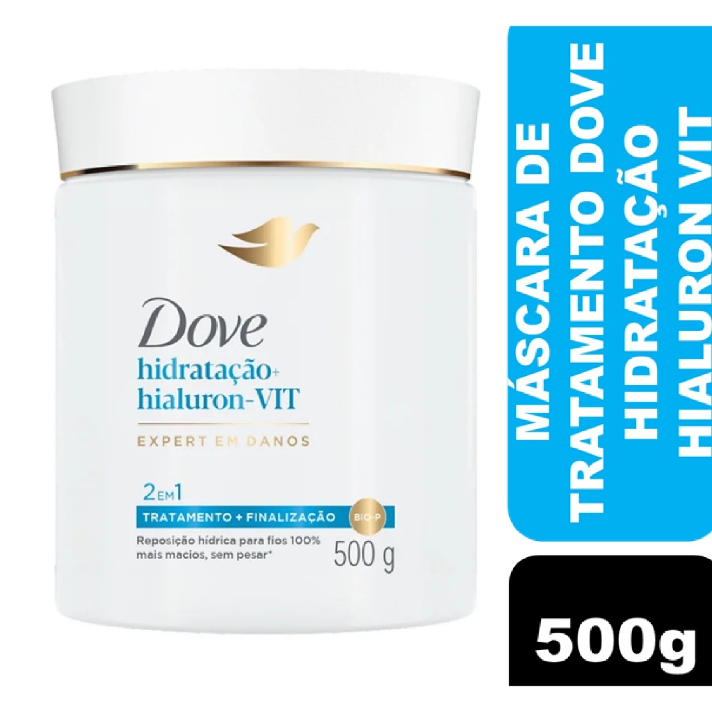 Máscara de tratamento Dove Hidratação Hialuron Vit 500g em Oferta na Shopee