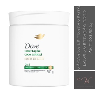 Máscara de Tratamento Dove 2 em 1 Umectação Coco Antioxi 500g em Oferta na Shopee