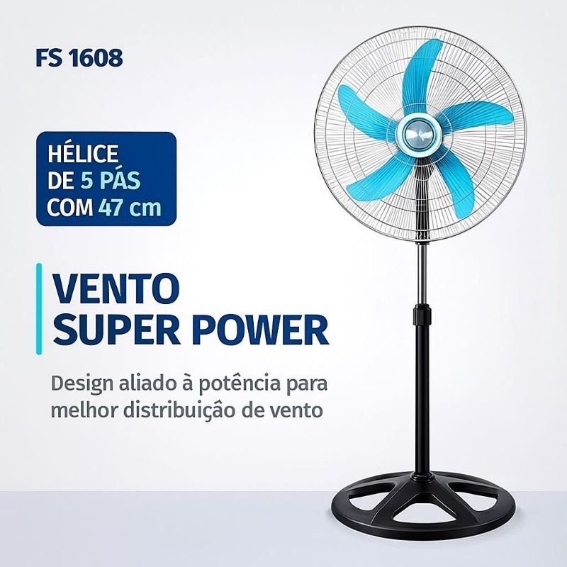 Ventilador De Coluna De Chão com Suporte para parede Turbo Vento Forte 3 Velocidades 110v/220v