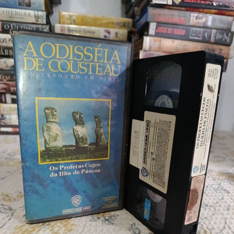 Fita VHS A Odisséia De Cousteau Os Profetas Cegos Da Ilha de Páscoa Original