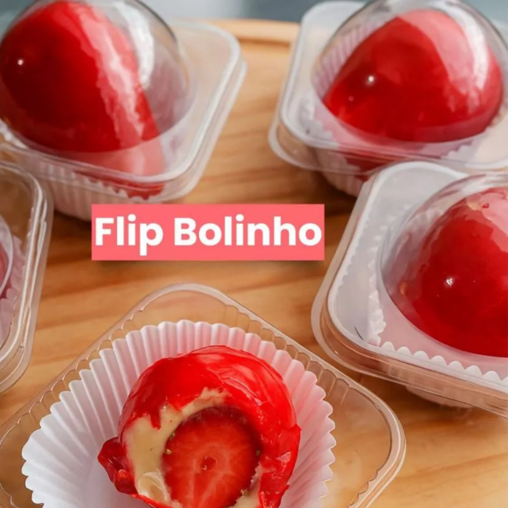 10~30 Embalagem Flip Bolinho 100ml Mini Doce Brownie Doce Empada Morango Do Amor Tampa Bolha Cristal