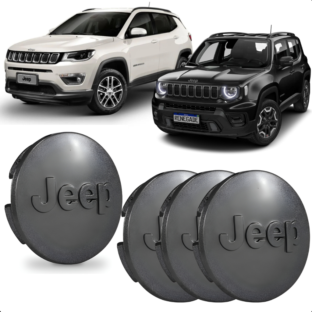 Calota Meio Tampa Centro Roda Jeep Renegade Compass Grafite