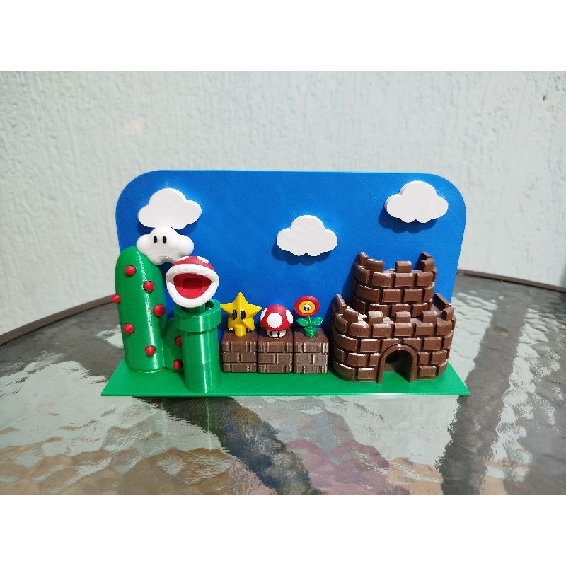 Suporte para Dock Nintendo Switch 1 e Switch 2 - inspirados nos cenários do mundo Mario Bros/Galaxy Castelo Decorativo