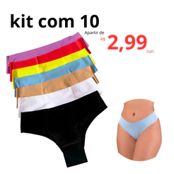 Kit 10 Calcinhas Tanga Conforto Sem Costura Não Marca Confortável dia a dia