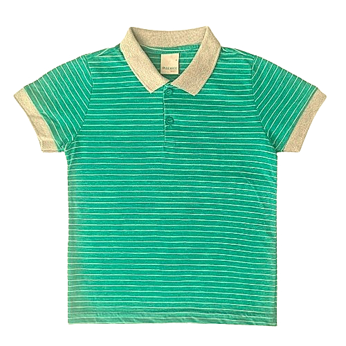 CAMISA POLO INFANTIL MENINO LISTRADA MALWEE VERDE