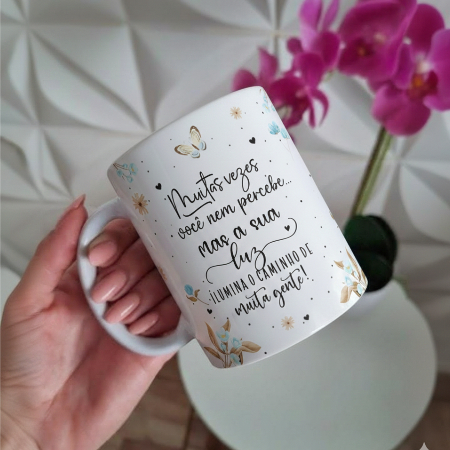 Caneca Xícara Copo Personalizada com Nome Presente Frase Motivacional Gospel Evangélica