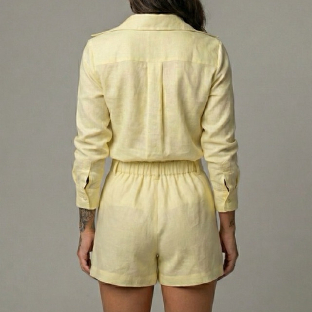 Conjunto Camisa e Short Elegante Viscolinho