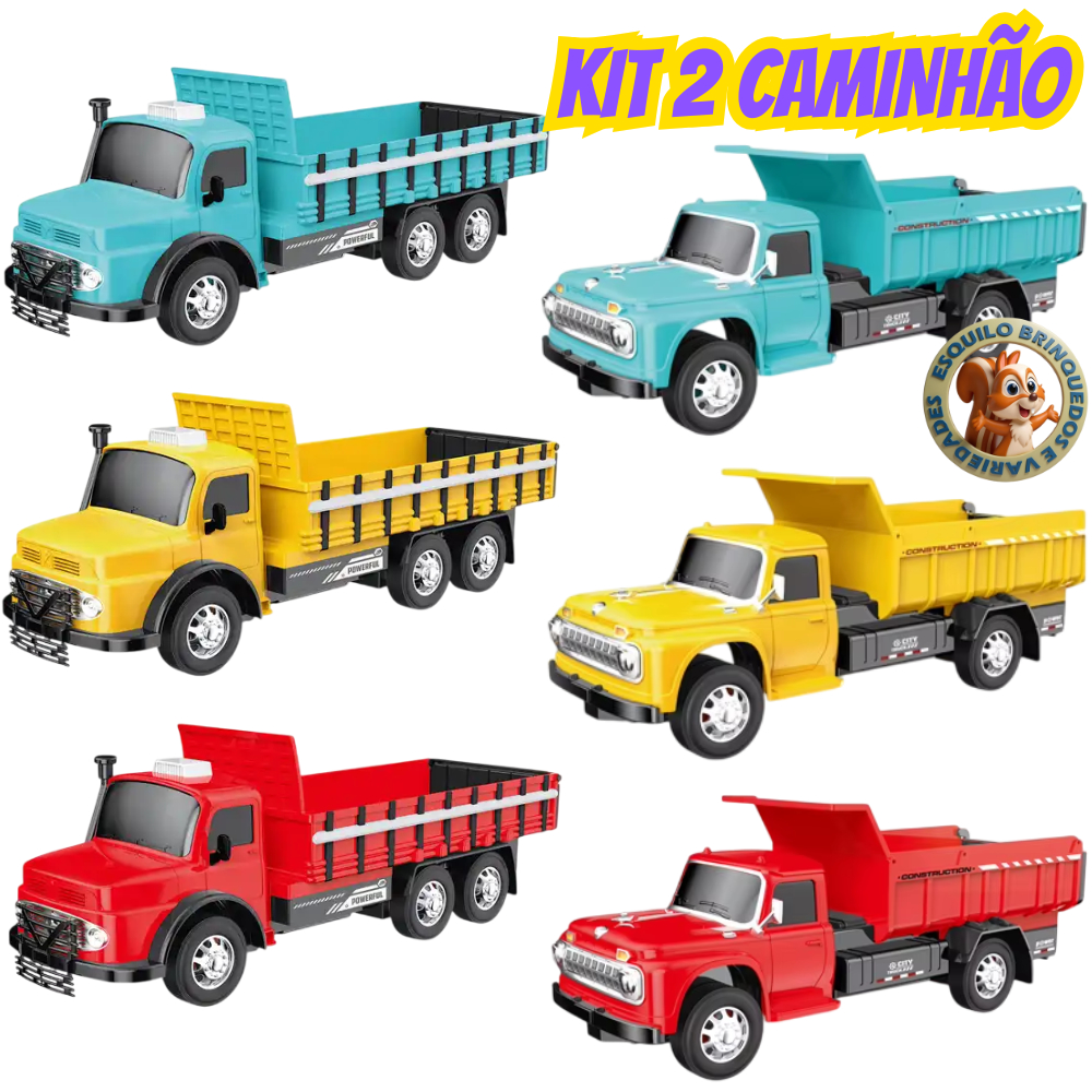 KIT 2 Miniatura Caminhão Mercedes Benz 1113 + Caminhão Ford Antigo