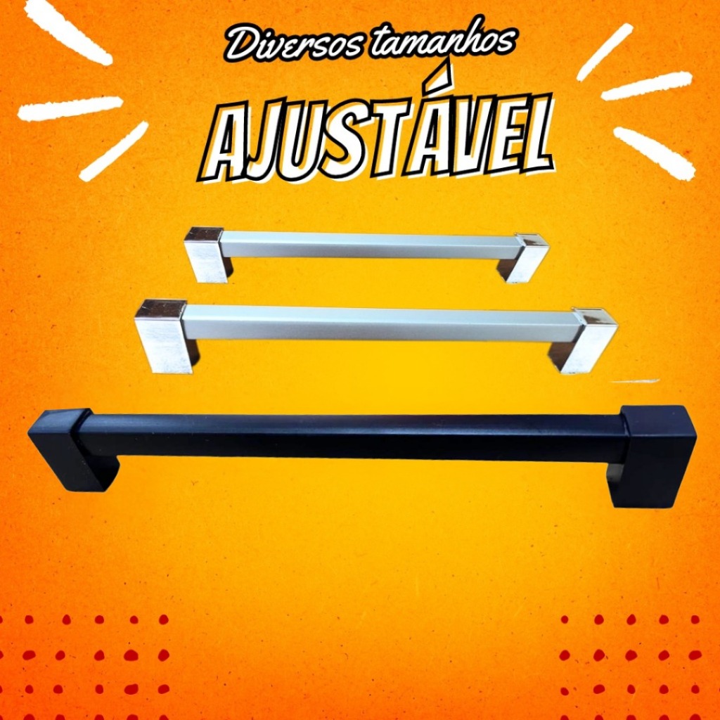 kit 4 peças Puxador para Móveis Gavetas Armários Cômodas cozinha ajustável diversos tamanhos em Oferta na Shopee