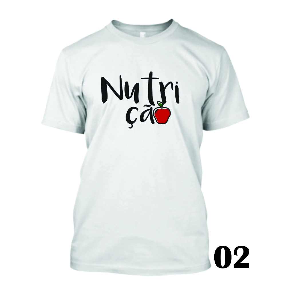 Camiseta Nutrição Feminina Camiseta Personalizada em Poliéster Estampa Curso Universitário