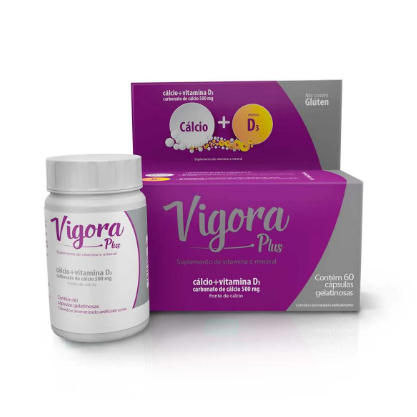 Cálcio + Vitamina D Vigora Plus 60 cápsulas