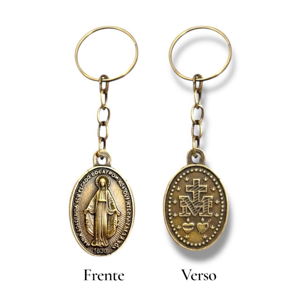 Chaveiro Medalha Nossa Senhora das Graças Metal Zamak em Oferta na Shopee