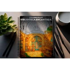 Livro de Colorir Adulto - Bibliotecas Encantadas para Relaxar e Desbloquear Sua Criatividade