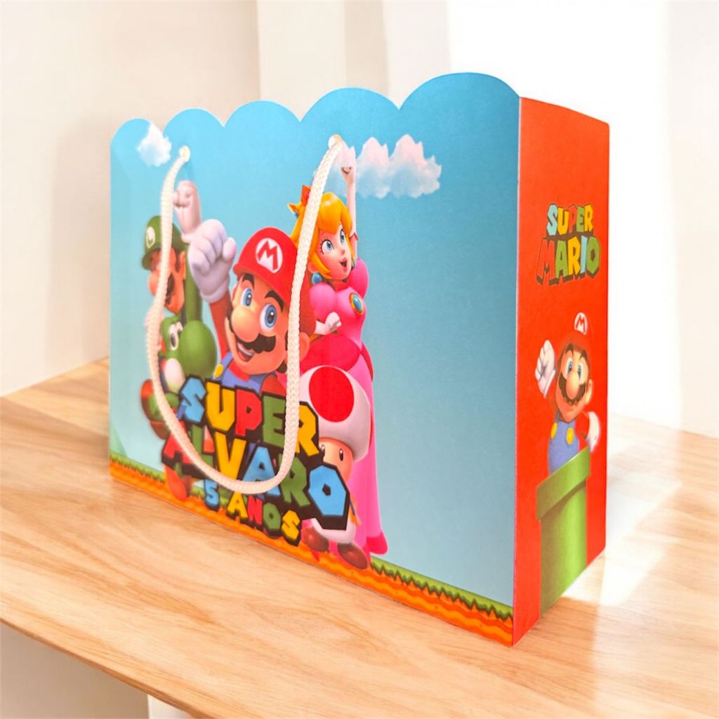 SACOLA PERSONALIZADA SUPER MARIO / PEGUE E MONTE em Oferta na Shopee
