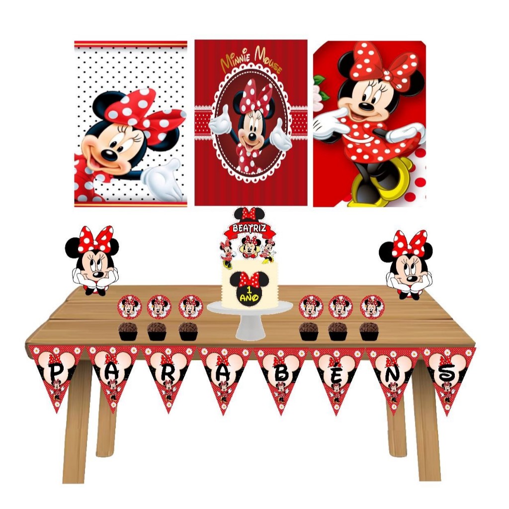 KIT SÓ UM BOLINHO MINEI VERMELHA  -  KIT FESTA - FESTA EM CASA - KIT MESVERSARIO  - KIT BÁSICO