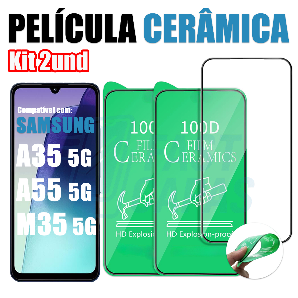 Kit 2 Película Cerâmica Samsung Galaxy A35 A55 M35 5G Não Quebra Hidrogel 9D 3D