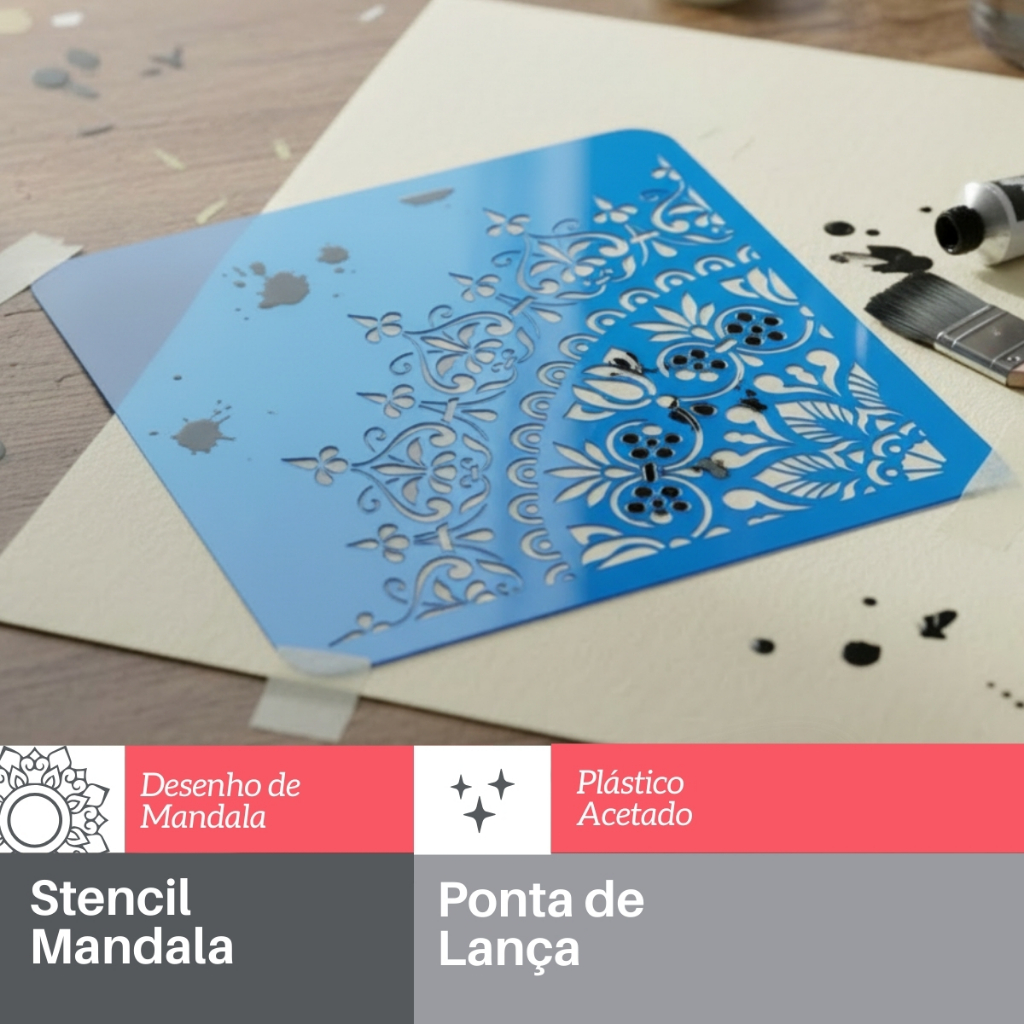 Gabarito Para Pintura Mandala Ponta Lança Em Acetato Artesanato