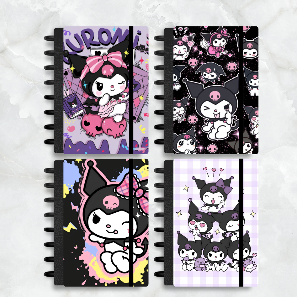 CADERNO DE DISCO INTELIGENTE  KUROMI - MINI, P, M, G e (G de 10 MATÉRIAS) - COM NOME em Oferta na Shopee