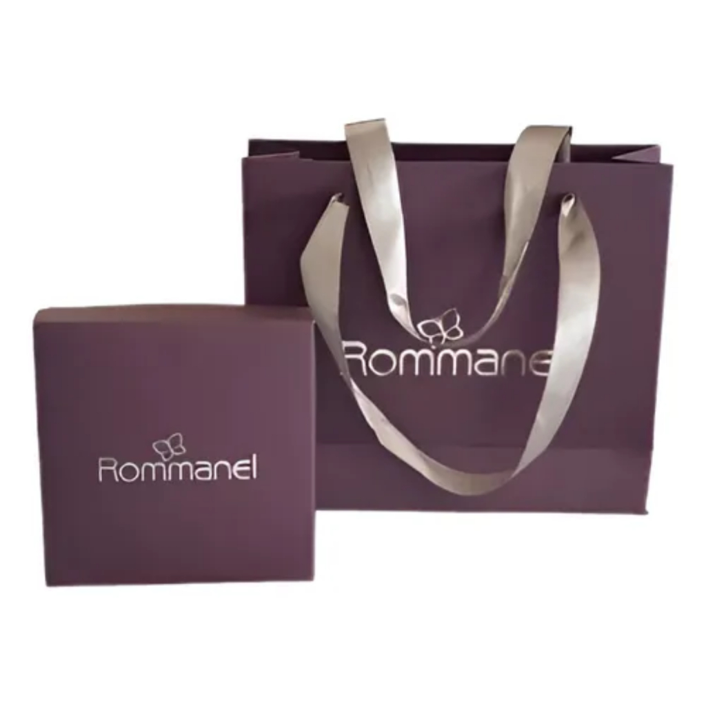 Kit Sacola Rommanel + Caixinha Presente Colares Pulseiras E Brincos Grandes
