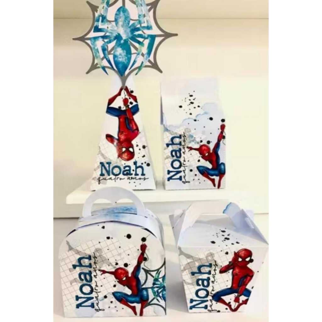 ENVIO RAPIDO/PEGUE E MONTE /CAIXINHAS FESTA /LEMBRANCINHAS/PERSONALIZADOS:TEMAHOMEM ARANHA