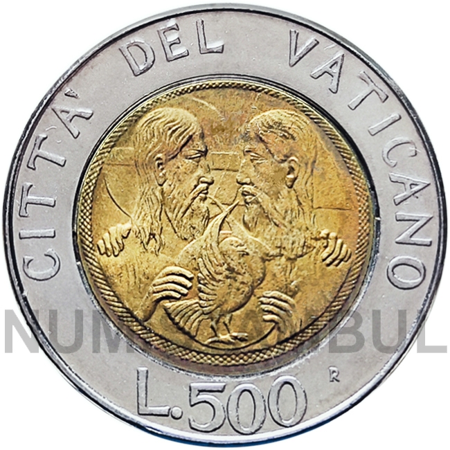Vaticano - 500 liras 1988 (Santíssima Trindade)