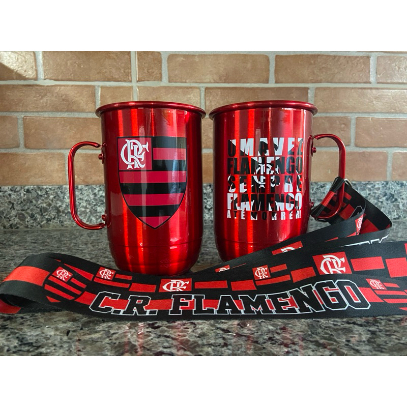 Caneca em Alumínio Futebol 850ml + Tirante
