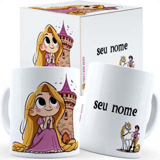 Caneca Rapunzel Flynn Fofa Com Nome - Caixa Personalizada em Oferta na Shopee