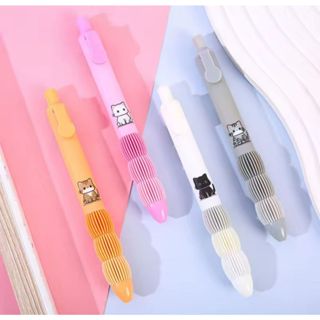 Kit 4 Canetas Tinta Em Gel Preta Ponta Fina Gatinho Kawaii Marca Texto Volta As Aulas em Oferta na Shopee