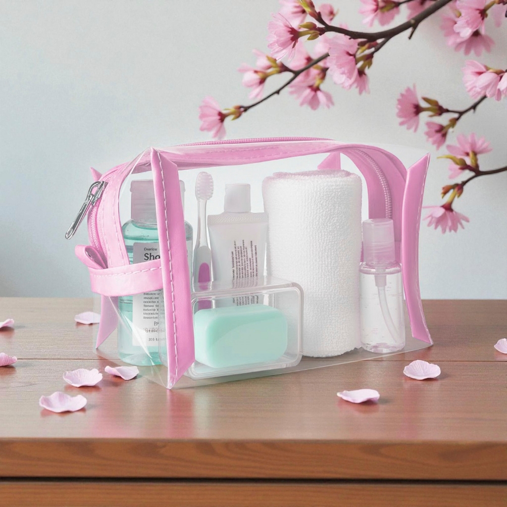 Necessaire Estojo Plastico Cristal Transparente Ziper Varias Cores Com Nfe Envio Imediato em Oferta na Shopee