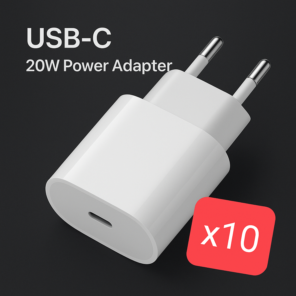 kit 10 Fonte Carregador Turbo 20W Tipo C Para IPhone 11 12 Pro Max13 14 15 IPhone 6 7 8 X XS