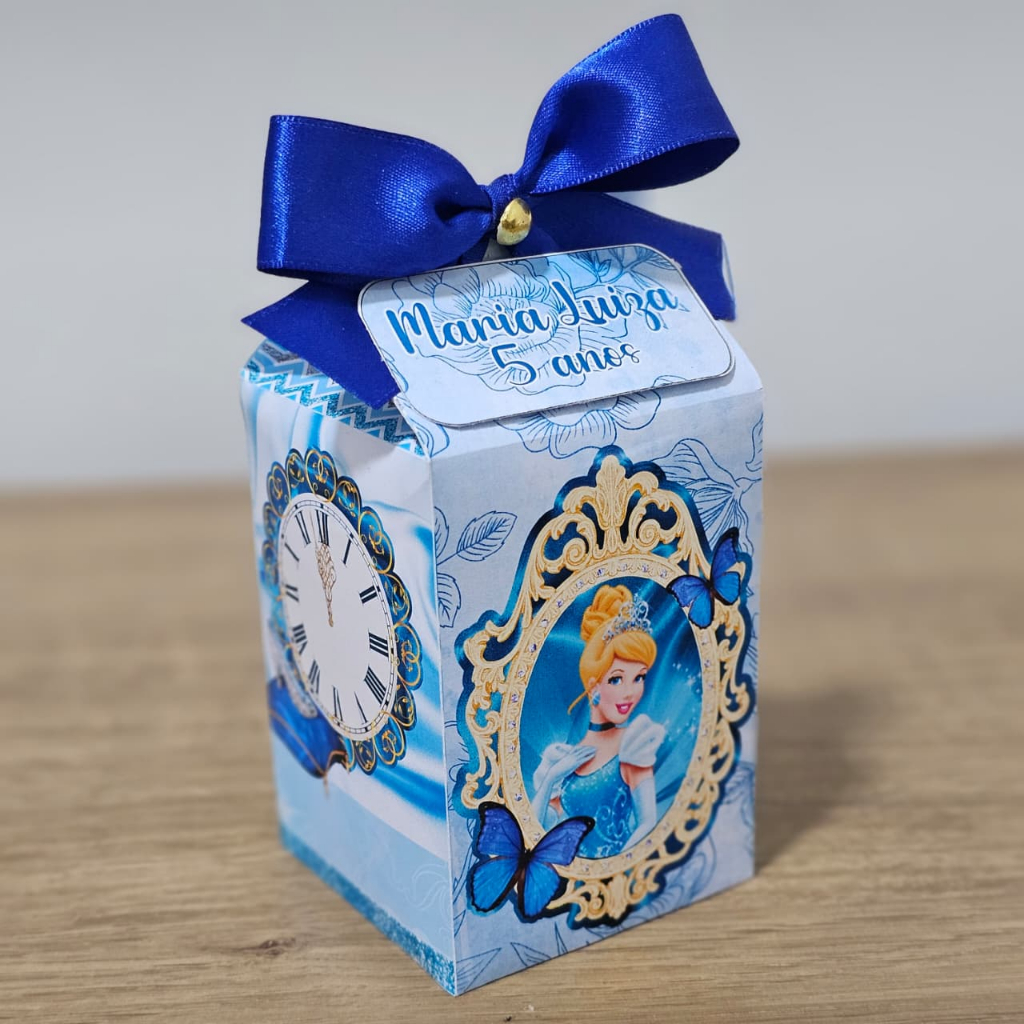 kit 10-20 Caixa Milk Cinderela Personalizado Lembrancinha, Aniversário, Chá, Festa