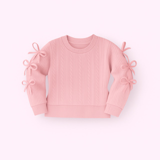 Blusa Menina Moda Luxo Rosa Bebê Manga Longa Blogueira com Lacinhos em Oferta na Shopee
