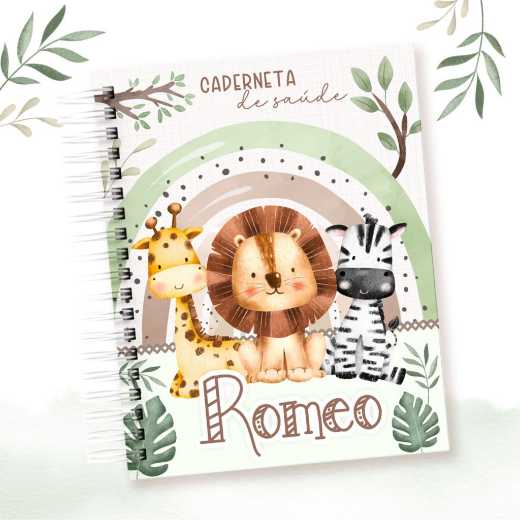 Caderneta de Saúde/ Vacina Menino Safari Personalizada Simples e Atualizada em Oferta na Shopee