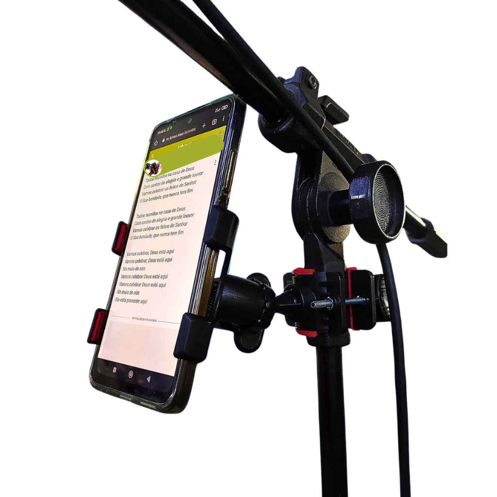 Suporte Celular De Pedestal Musico Cifra Microfone cifras