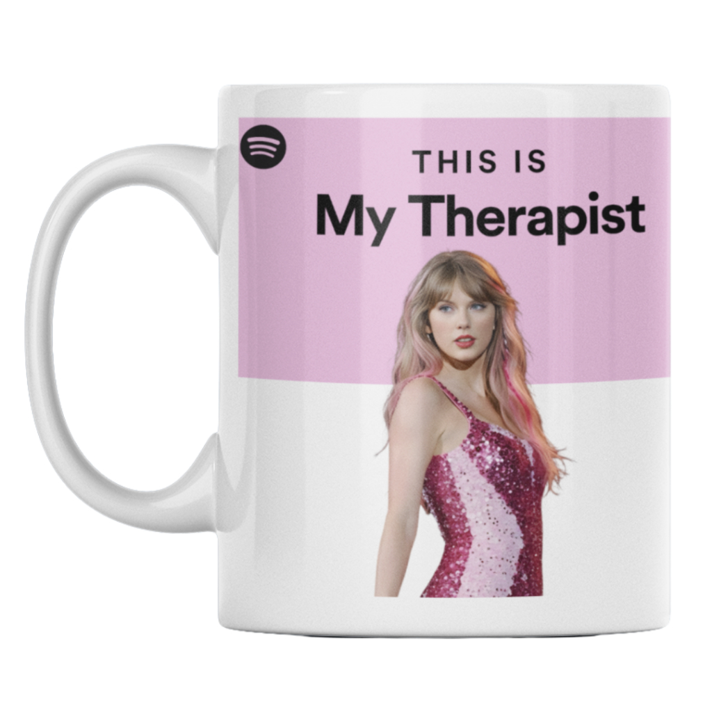 Caneca Cerâmica Fã Taylor Swift Essa é minha Terapeuta