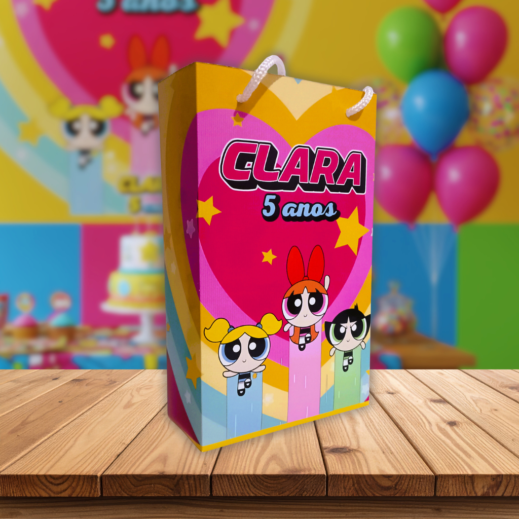 SACOLINHAS SURPRESA PERSONALIZADAS - Aniversário Festa MENINAS SUPER PODEROSAS - Lembrancinhas - Kit PEGUE E MONTE