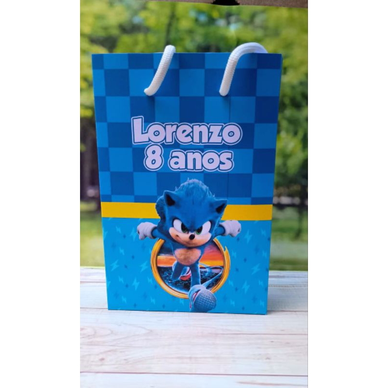 PEGUE E MONTE - Sacolinhas personalizadas Sonic  tamanho P/ lembrancinhas - Sacolinhas - Aniversário