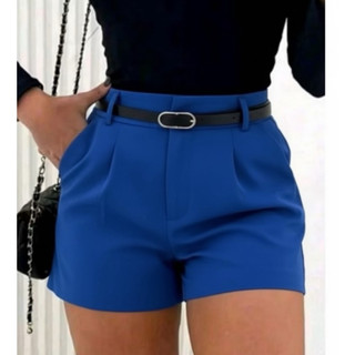 Shorts Alfaiataria Feminino Curto Com Cinto Zaraa