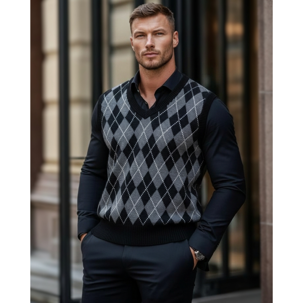 Colete Tricot Unissex Colete Masculino Tricot Colete Feminino Tricot Xadrez