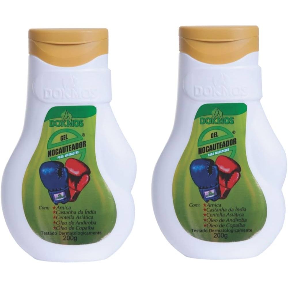 Gel Nocauteador Dokmos 200g Kit com 2 – Arnica , Copaíba e Andiroba para Massagens