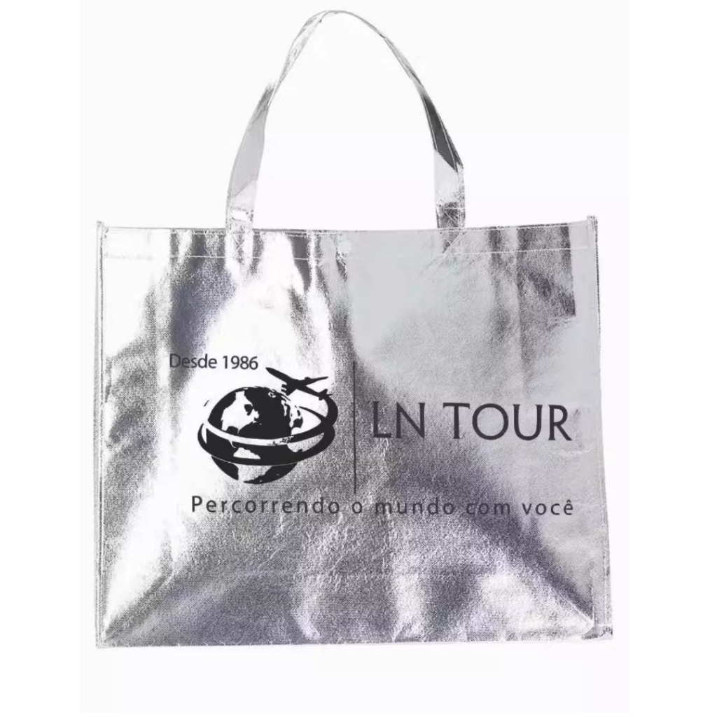 kit 30 Sacola Tnt Metalizado 45x35x11 Personalizada ideal para Brindes e Loja em Oferta na Shopee