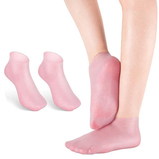 2 Pares Meias De Silicone Para O Cuidado Dos Pés Gel Hidratante Anti-Rachaduras Removedor De Pele Morta