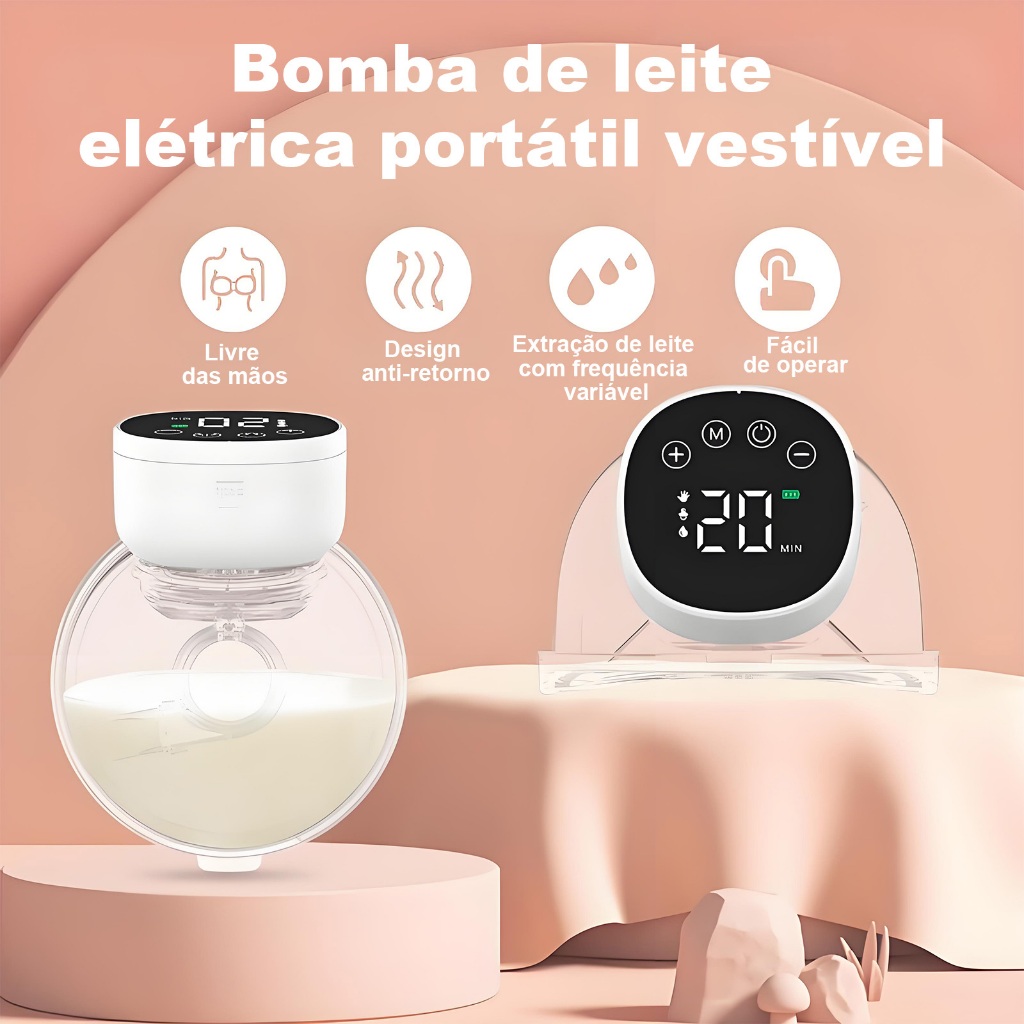 Bomba de Leite Portátil - Extrator Elétrico Silencioso para Amamentação Discreta